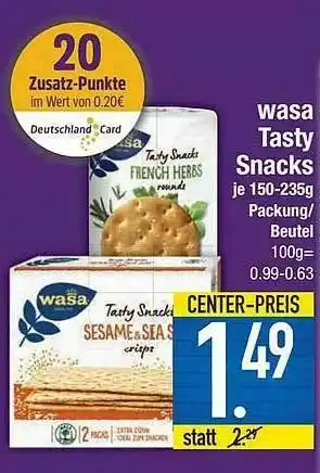 E-Center Wasa Tasty Snacks Angebot