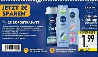 E-Center Nivea Shampoo Oder Spülung Angebot