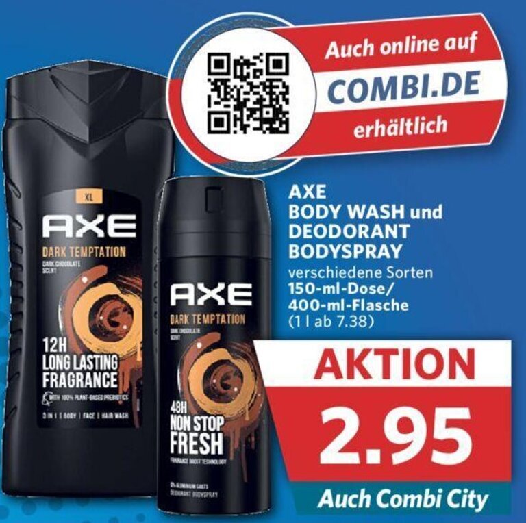 Axe Body Wash und Deodorant Bodyspray 150 ml Dose/400 ml Flasche