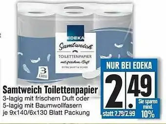 Edeka Samtweich Toiletttenpapier Angebot