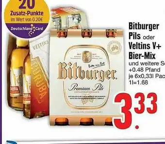 Edeka Bitburger Pils Oder Veltins V+ Bier-mix Angebot