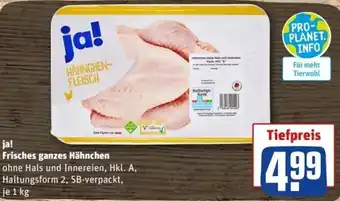 REWE Center ja! Frisches ganzen Hähnchen 1 kg Angebot