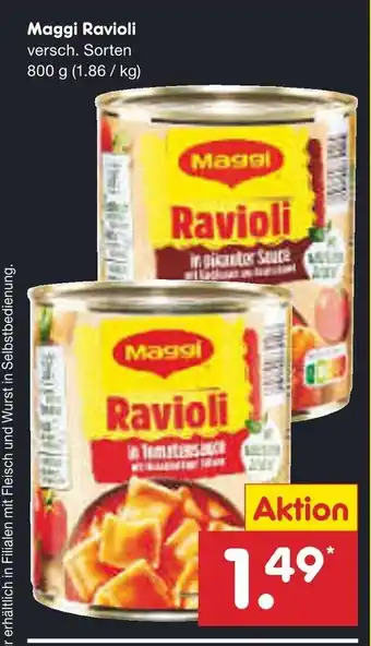 Netto Marken-Discount Maggi Ravioli 800g Angebot