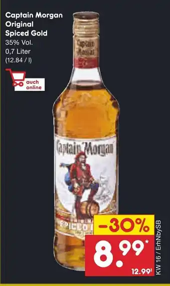 Netto Marken-Discount Captain Morgan Original Spiced Gold 700ml Angebot