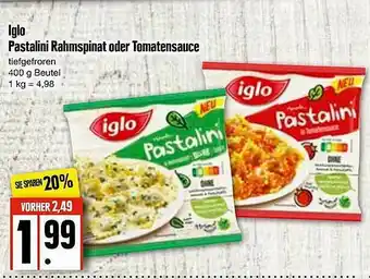 Edeka Iglo Pastalini Rahmspinat Oder Tomatensauce Angebot