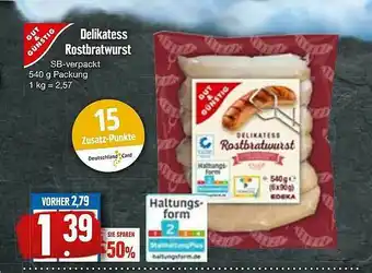 Edeka Gut & Güsntig Delikatess Rosbratwurst Angebot