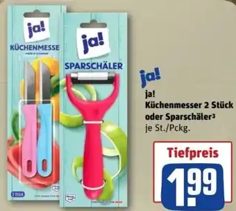 REWE Center ja! Küchenmesser 2 Stück oder Sparschäler Angebot