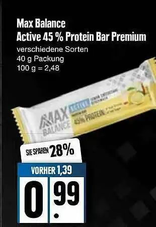 Edeka Max Balance Active 45% Protein Bar Premium Angebot