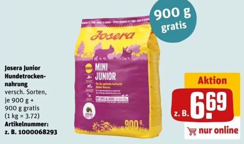 Josera MiniJunior Hundefutter – 900 G Paket, Speziell Für Junge Und Kleine Hunde, Ausgewogenes Futter Fürs Wachstum