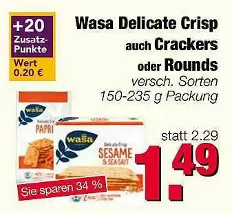 Edeka Scherer Wasa Delicate Crisp Auch Crackers Oder Rounds Angebot