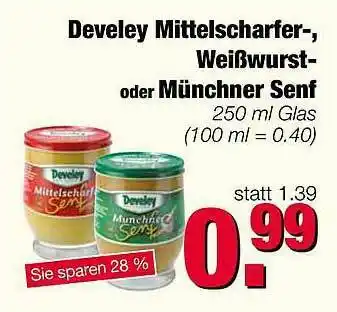 Edeka Scherer Develey Mittelscharfer-, Weißwurts- Oder Müchner Senf Angebot