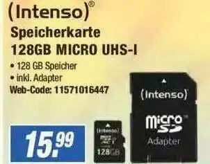 Expert Intenso Speicherkarte 128gb Micro Uhs-i Angebot