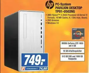 Expert Hp Pc-system Pavilion Desktop Tp01-0502ng Angebot