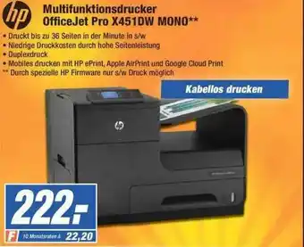 Expert Hp Multifunktionsdrucker Officejet Pro X451dw Mono Angebot