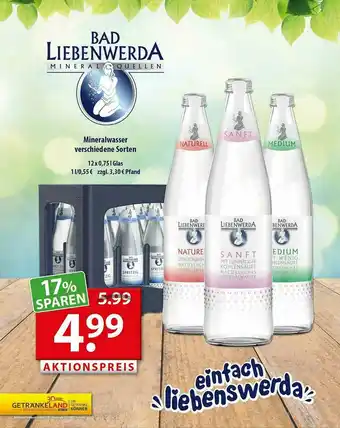 Getränkeland Bad Liebenwerda Mineralwasser Angebot