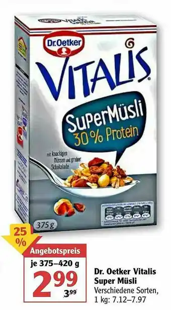 Globus Dr. Oetker Vitalis Super Müsli Angebot