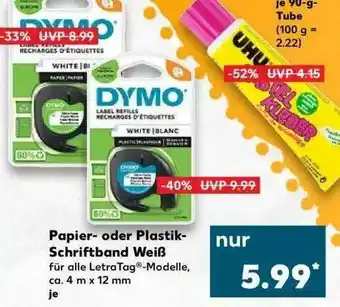 Kaufland Papier- Oder Plastik-schriftband Weiß Angebot