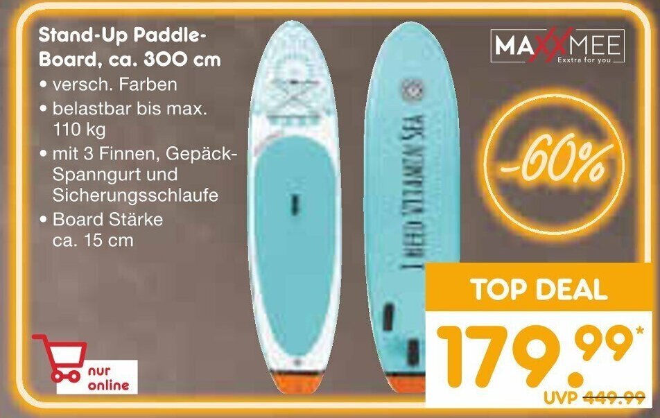 MaxxMee StandUp PaddleBoard 300cm Angebot bei Netto MarkenDiscount