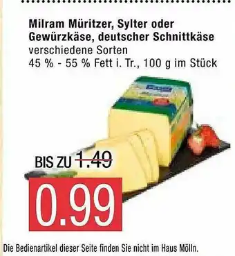 Marktkauf Milram Müritzer Sylter Oder Gewürzkäse Deutscher Schnittkäse Angebot