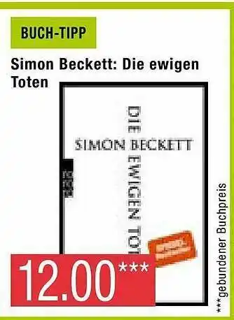 Marktkauf Simon Beckett : Die Ewigen Toten Angebot