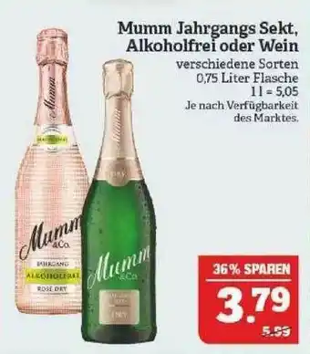 Marktkauf Mumm Jahrgangs Sekt Alkoholfrei Oder Wein Angebot