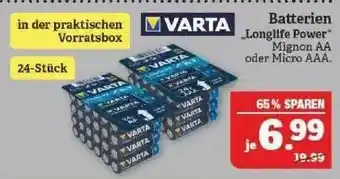 Marktkauf Batterien „longlife Power” Varta Angebot