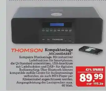 Marktkauf Thomson Kompaktanlage „mic200idabbt” Angebot