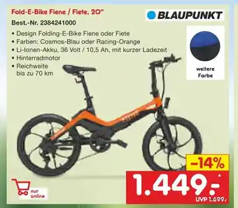 Netto Marken-Discount Blaupunkt Fold-E-Bike Fiene/Fiete 20" Angebot
