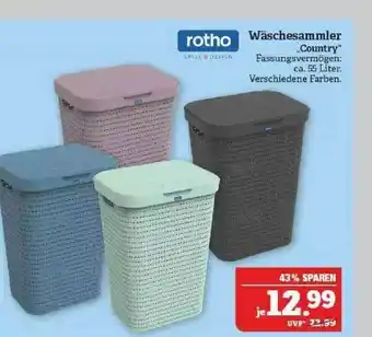 Marktkauf Rotho Wäschesammler „country” Angebot