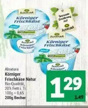 Marktkauf Alantura Körniger Frischkäse Natur Angebot