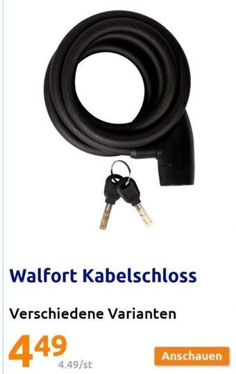 Action Walfort Kabelschloss Angebot