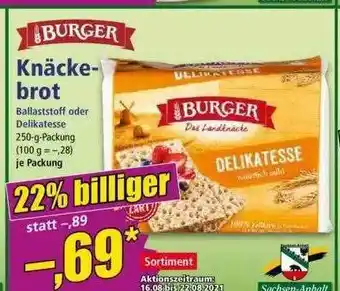 Norma Burger Knäckebrot Angebot