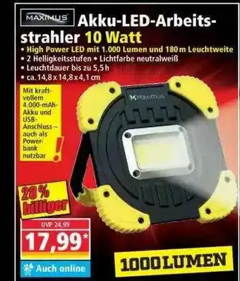 Norma Maximus Akku-led-arbeitsstrahler 10 Watt Angebot