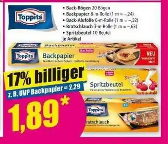 Norma Toppits Backpapier, Spritzbeutel Oder Bratschlauch Angebot