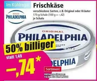 Norma Philadelphia Frischkäse Angebot