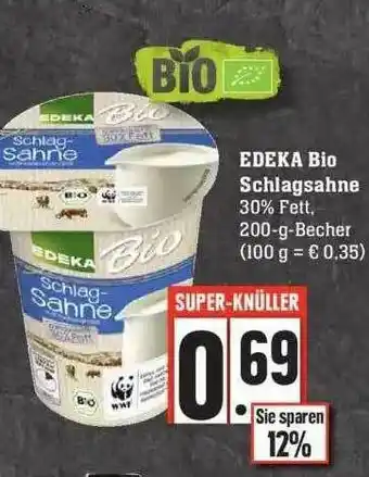 Edeka Edeka Bio Schlagsahne Angebot