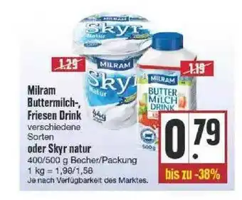 Edeka Milram Buttermilch-, Friesen Drink Oder Skyr Natur Angebot