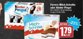 Hit Ferrero Milch Schnitte Oder Kinder Pingui Angebot