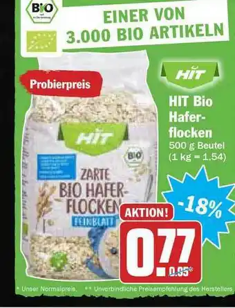 Hit Hit Bio Haferflocken Angebot