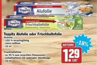 Hit Toppits Alufolie Oder Frischhaltefolie Angebot