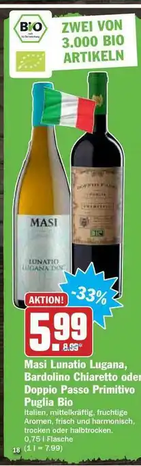 Hit Masi Lunatio Lugana Bardolino Chiaretto Oder Doppio Passo Primitivo Puglia Bio Angebot