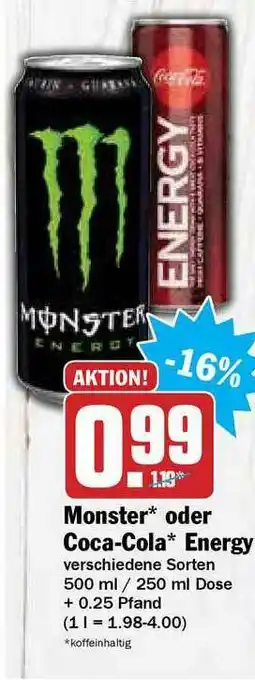 Hit Monster Oder Coca-cola Energy Angebot