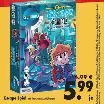 Mäc Geiz Escape Spiel Angebot