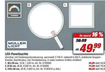 toom Baumarkt Müller Licht Led-panelleuchte Angebot