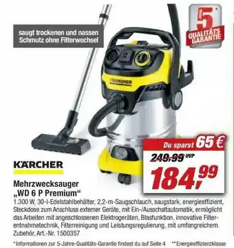 toom Baumarkt Kärcher Mehrzwecksauger „wd6p Premium” Angebot