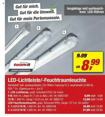 toom Baumarkt Led-lichtleiste Oder -feuchtraumleuchte Angebot