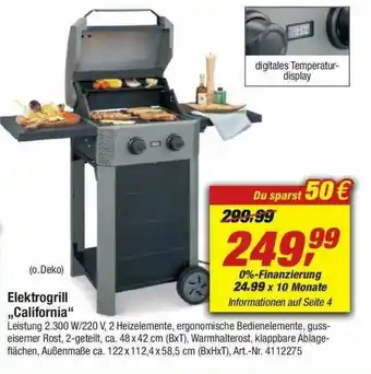 toom Baumarkt Elektrogrill „california” Angebot