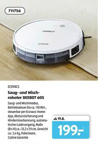 Aldi Süd Ecovacs Saug- Und Wisch-roboter Deebot 605 Angebot