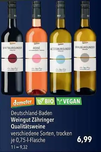 CITTI Markt Deutschland-baden Weingut Zähringer Qualitätsweine Verschiedene Sorten Angebot