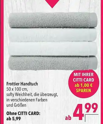 CITTI Markt Frottier Handtuch Angebot